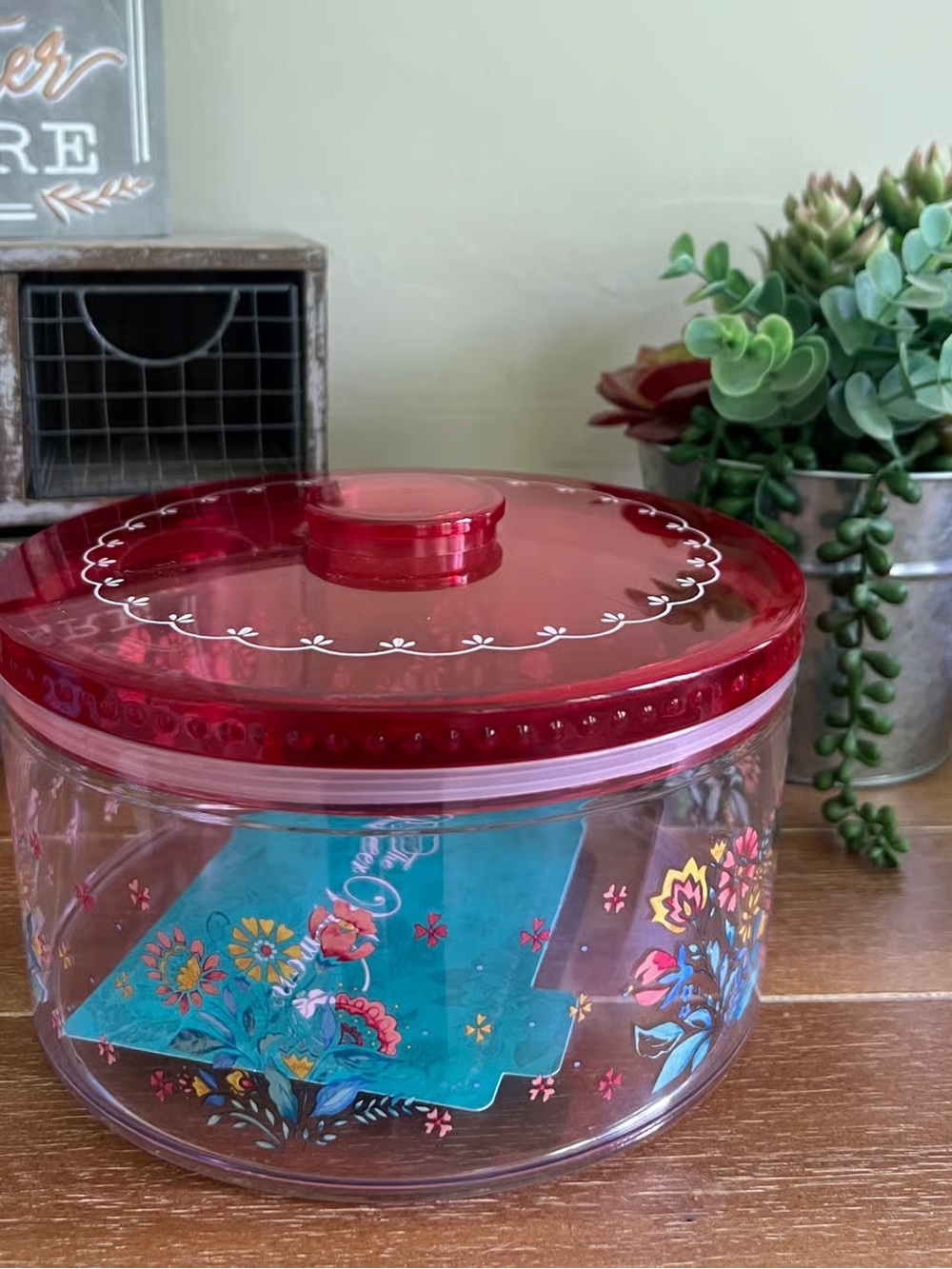 New Pioneer Woman Mazie Floral Cookie Treat Container